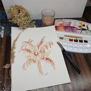 Kreativbox mit Onlinekurs Aquarell Blumen malen lernen mit der Aquarellbox mit Onlinekurs von Carrie Morawetz und VAN GOGH